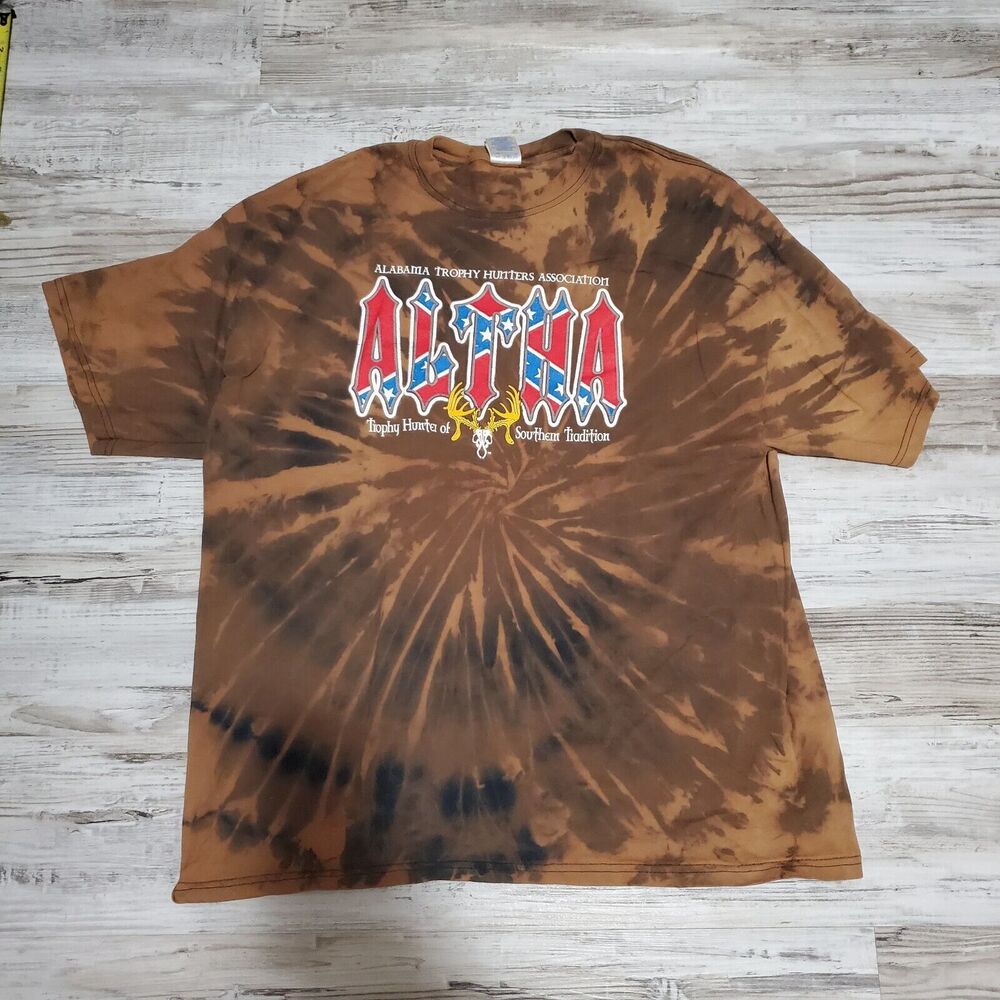 Alabama Hunters Association Shirt Size 2XL Reverse Tye Dye